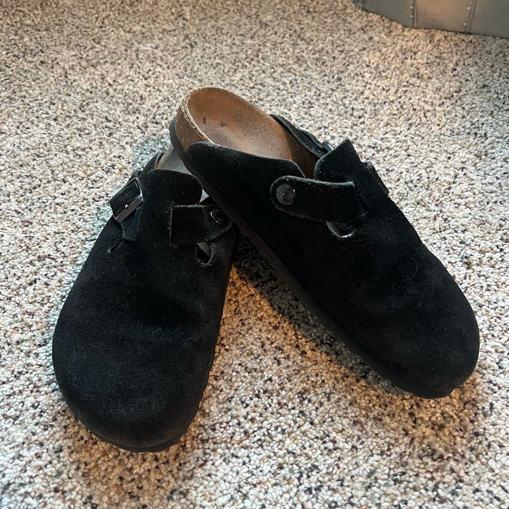 Birkenstock Black Suede Mules